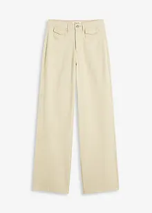 Pantalon taille haute en twill 100% coton, bonprix