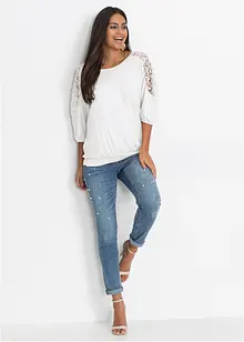 T-shirt oversize en viscose et dentelle, bonprix