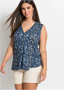 T-shirt Femme Grande Taille Ample - Manches Courtes, Col V - Matière Légère Et Douce - Imprimé Décontracté - Été
