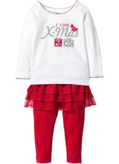 T-shirt et legging tutu de Noël bébé (Ens. 2 pces.) coton bio, bpc bonprix collection