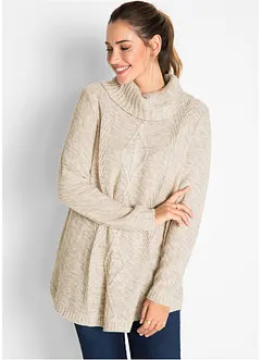 Pull long esprit poncho, manches longues, bonprix