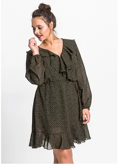 Robe style portefeuille à volants, bonprix