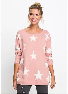 Pull en maille avec imprimé étoiles, bonprix