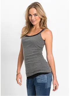 Lot de 2 tops à fines bretelles 100% coton, bonprix