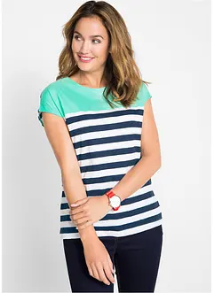 T-shirt en fil flammé, manches courtes, bonprix