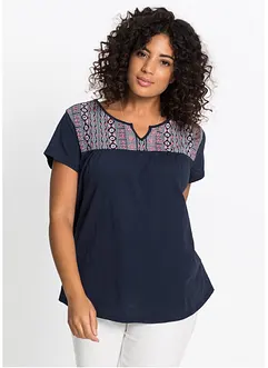 T-shirt coton forme trapèze imprimé, manches courtes, bonprix