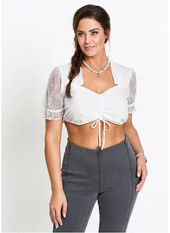 Blouse Dirndl avec manches en dentelle, bonprix