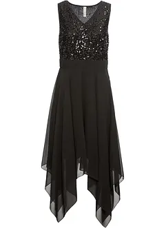 Robe midi en crêpe rehaussée de sequins, bonprix