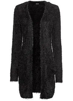 Gilet long en maille duveteux, bonprix