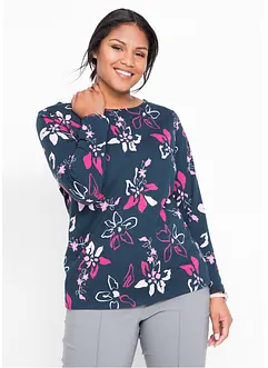 T-shirt manches longues à imprimé floral, bonprix