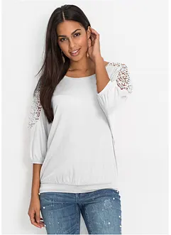 T-shirt oversize avec dentelle, bonprix