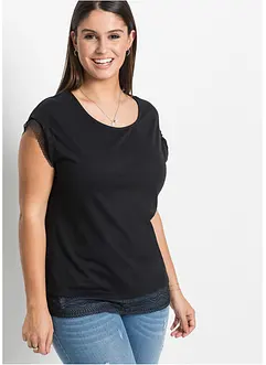 T-shirt boxy à dentelle, bonprix