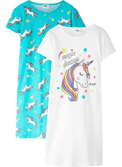 Lot de 2 chemises de nuit 100% coton, bonprix