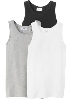 Lot de 3 débardeurs avec coton doux, bonprix