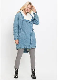 Manteau en jean avec maille peluche, bonprix