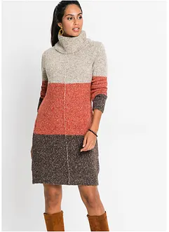 Robe en maille à col roulé, bonprix