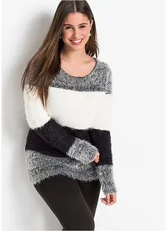 Pull duveteux à rayures, bonprix