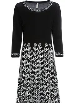 Robe évasée en maille à motif jacquard, bonprix