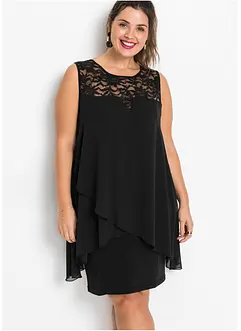 Robe en jersey et crêpe, bonprix