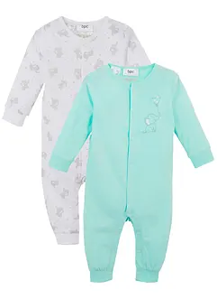 Lot de 2 grenouillères bébé coton, bonprix