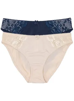 Lot de 2 slips ornés de dentelle, bonprix