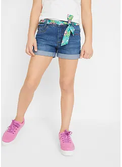 Short en jean taille mi-haute, avec ceinture, bonprix
