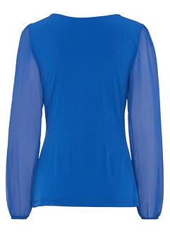 T-shirt blouse &agrave; manches r&eacute;sille, BODYFLIRT boutique