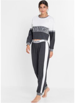 Pyjama avec T-shirt manches longues raccourci, bpc bonprix collection