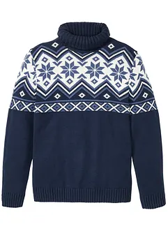 Pull coton norvégien à col roulé, bonprix