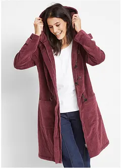 Duffle-coat en velours côtelé doublé, mi-long, bonprix