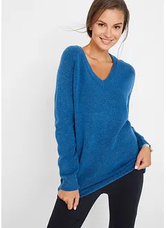 Pull en maille col V, bonprix