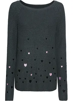 Pull avec cœurs, bonprix