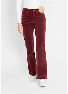 Pantalon Flare en velours côtelé extensible avec taille haute confortable, bonprix