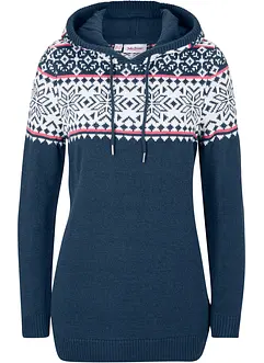 Pull en maille à capuche, bonprix