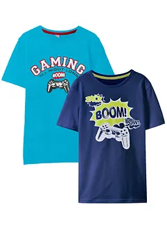 Lot de 2 T-shirts garçon en coton, bonprix