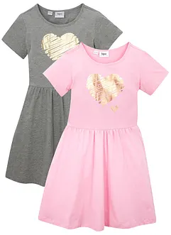 Lot de 2 robes en jersey 100% coton, bonprix