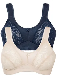Lot de 2 soutiens-gorge grand maintien sans armatures avec bretelles rembourrées, bonprix