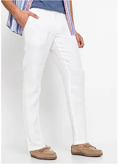 Pantalon chino en lin avec taille confortable Regular Fit, Straight, bonprix