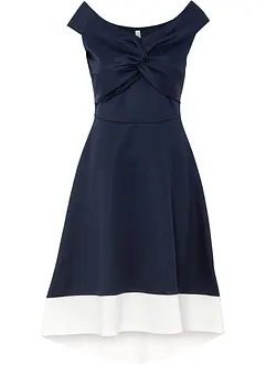Robe à col Bardot et détail nœud, bonprix