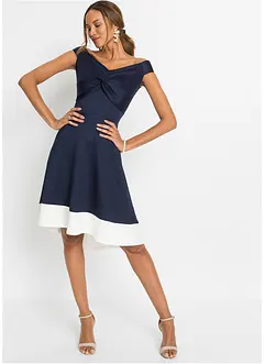 Robe à col Bardot et détail nœud, bonprix