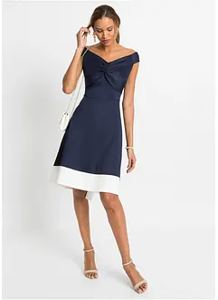Robe à col Bardot et détail nœud, bonprix