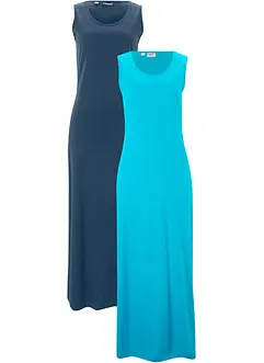 Lot de 2 robes longues 100% coton, bonprix