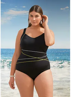 Maillot 1 pièce à passepoils contrastants, bonprix