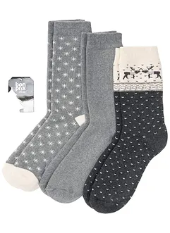 Lot de 3 paires de chaussettes thermiques avec carte cadeau, bonprix