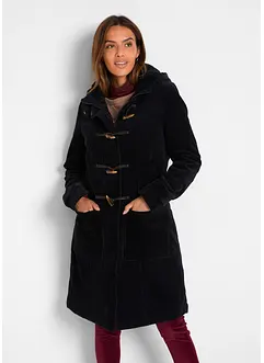 Duffle-coat en velours côtelé doublé, mi-long, bonprix