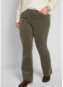 Pantalon en velours côtelé extensible, Bootcut, bonprix