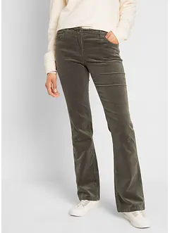 Pantalon stretch en velours côtelé, Bootcut, bonprix