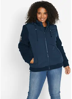 Veste mi-saison avec manches en maille et capuche, bonprix