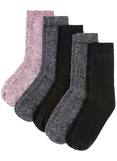 Lot de 5 paires de chaussettes thermo en éponge, bonprix