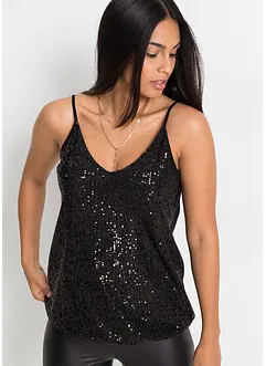 Top en jersey à paillettes, bonprix